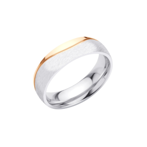 Prsten od sjajnog i mat kirurškog čelika s elementima brončane boje RS 115